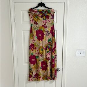 Floral satin midi dress